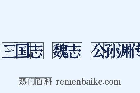 三国志·魏志·公孙渊传是什么意思的图片